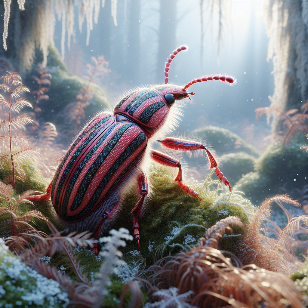 Crimson-Striped Ice Beetle