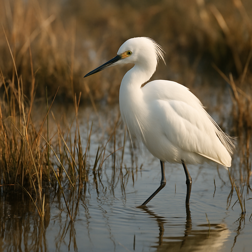 Snowy Marsh Wader